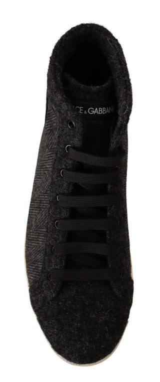 Dolce &amp; Gabbana Elegant High Top Cotton/Wool Sneakers