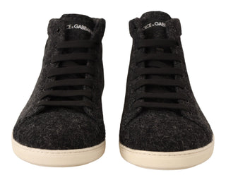 Dolce &amp; Gabbana Elegant High Top Cotton/Wool Sneakers