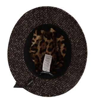 Dolce & Gabbana Elegant Gray Tweed Wide Brim Hat