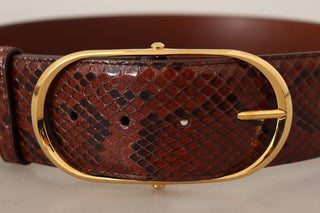 Dolce &amp; Gabbana Elegant Python Snake Skin Leather Belt