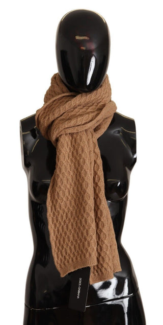 Dolce &amp; Gabbana Elegant Dark Brown Knitted Scarf