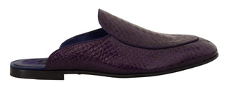 Dolce &amp; Gabbana Purple Exotic Python Leather Slides