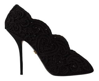 Dolce &amp; Gabbana Elegant Black Lace Stiletto Heels