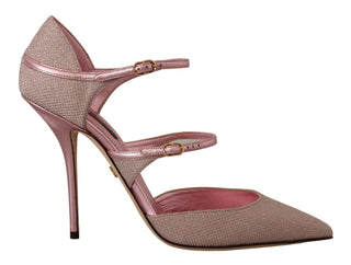 Dolce &amp; Gabbana Pink Glitter High Heel Sandals