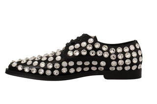 Dolce &amp; Gabbana Crystal-Embellished Leather Formal Flats