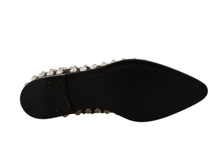 Dolce &amp; Gabbana Crystal-Embellished Leather Formal Flats