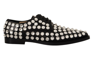 Dolce &amp; Gabbana Crystal-Embellished Leather Formal Flats