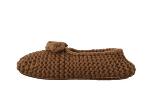 Dolce &amp; Gabbana Elegant Wool Knit Ballerina Flats in Brown