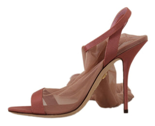 Dolce &amp; Gabbana Elegant Pink Ankle Strap Heels Sandals