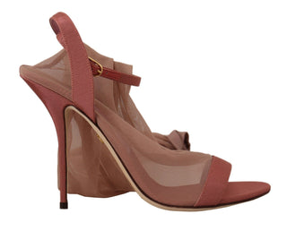 Dolce &amp; Gabbana Elegant Pink Ankle Strap Heels Sandals