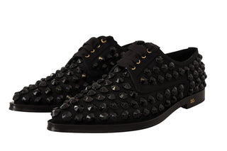 Dolce &amp; Gabbana Elegant Gros Grain Lace-Up Jeweled Flats