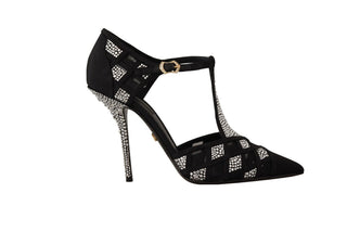 Dolce &amp; Gabbana Elegant Crystal-Embellished Suede Pumps