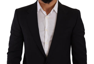 Dolce &amp; Gabbana Elegant Black Martini Slim Fit Blazer and Vest