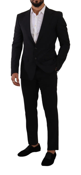 Dolce &amp; Gabbana Elegant Black Martini Slim Fit Blazer and Vest