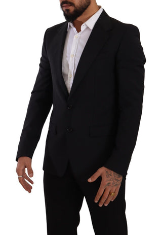 Dolce &amp; Gabbana Elegant Black Martini Slim Fit Blazer and Vest