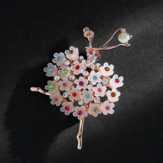 1pc Girl Ballet Dance Flower Brooch Badge Cute for Women Dress Jacket Clothing Accessories 