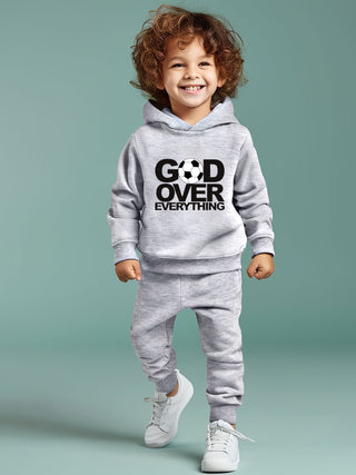 Kids Sweatshirt and Jogger Set - Fashionable Polyester Design - Regular Fit for Spring/Autumn - Hoodie and Jogger Pants for Kids Under 12 - Unique Geometric Design, Suitable for Outdoor Activities 