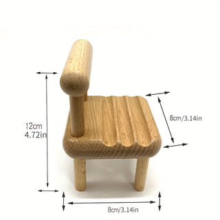 كرسي صغير من خشب البلوط الساحر: مثالي لهاتفك أو جهازك اللوحي - قابل للتعديل ومقاوم للماء