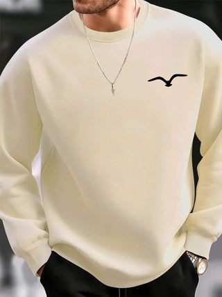 Men's Mole Pecker Print Sweatshirt - Long Sleeve, Crew Neck with Kangaroo Pocket, Machine Washable - Perfect for Fall and Winter 