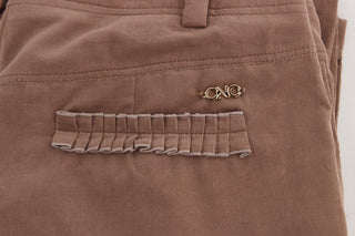 Costume National Chic Brown Cropped Corduroy Pants