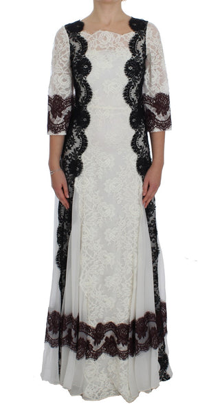 Dolce &amp; Gabbana Floral Lace Silk Blend Maxi Dress