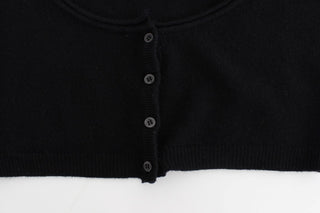 Ermanno Scervino Chic Cropped Black Wool-Cashmere Sweater