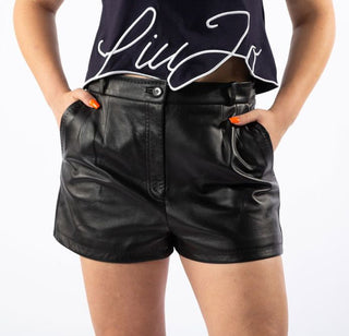 Dolce &amp; Gabbana Black Lambskin Women Shorts