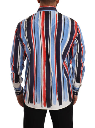 Dolce &amp; Gabbana Elegant Striped Cotton Shirt with Pockets