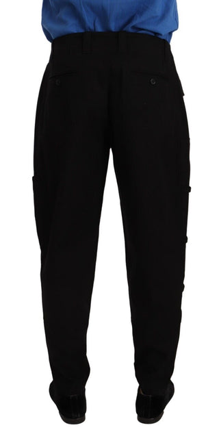 Dolce &amp; Gabbana Chic Black Cargo Pants with Stretch Comfort