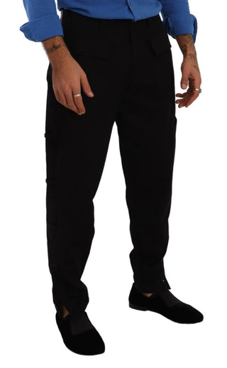 Dolce &amp; Gabbana Chic Black Cargo Pants with Stretch Comfort