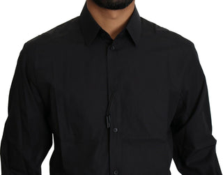 Dolce &amp; Gabbana Elegant Black Slim Fit Dress Shirt