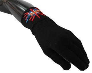 Dolce &amp; Gabbana Elegant Black Virgin Wool Gloves