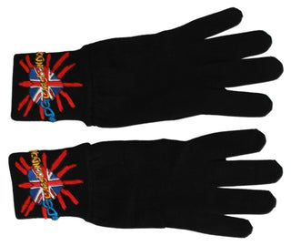 Dolce &amp; Gabbana Elegant Black Virgin Wool Gloves