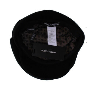 Dolce &amp; Gabbana Sleek Black Newsboy Cap