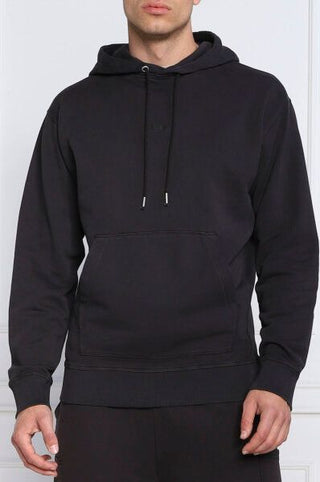 Hugo Boss Elegant Dark Blue Cotton Hooded Sweatshirt