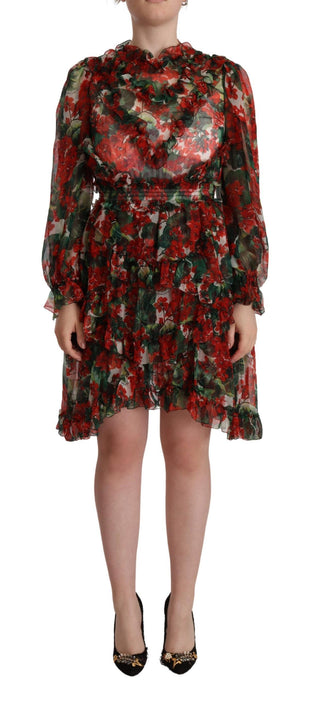 Dolce &amp; Gabbana Floral Silk Mini Knee High Dress