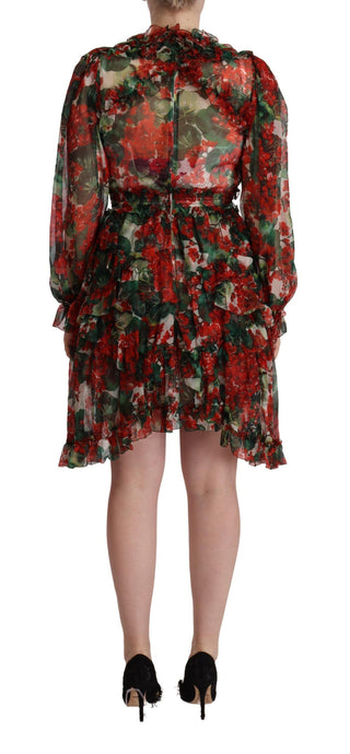 Dolce &amp; Gabbana Floral Silk Mini Knee High Dress