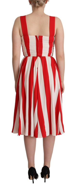 Dolce &amp; Gabbana Elegant A-Line Striped Shift Dress