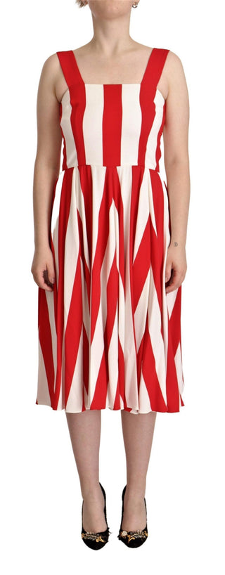 Dolce &amp; Gabbana Elegant A-Line Striped Shift Dress