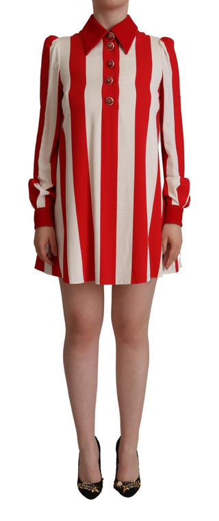 Dolce &amp; Gabbana Elegant Striped Shirt Mini Dress