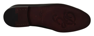 Dolce &amp; Gabbana Exquisite Black &amp; Burgundy Leather Slides