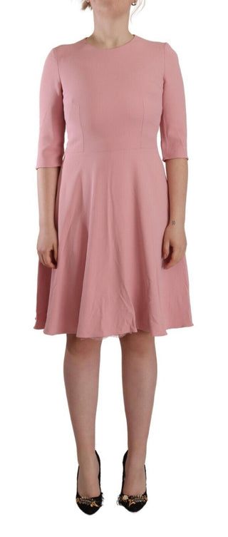 Dolce &amp; Gabbana Elegant Pink A-Line Knee Length Dress