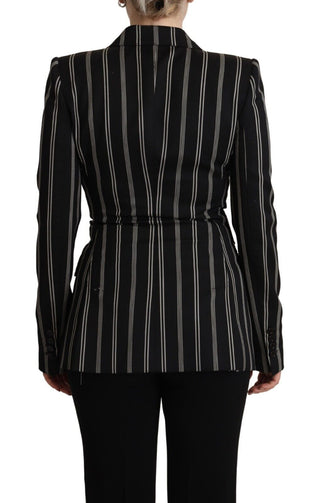 Dolce &amp; Gabbana Elegant Striped Wool Stretch Jacket