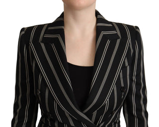 Dolce &amp; Gabbana Elegant Striped Wool Stretch Jacket