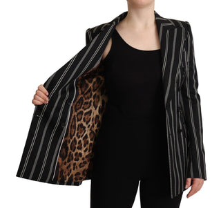 Dolce &amp; Gabbana Elegant Striped Wool Stretch Jacket