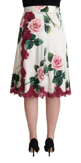 Dolce &amp; Gabbana Elegant Floral A-Line Midi Skirt