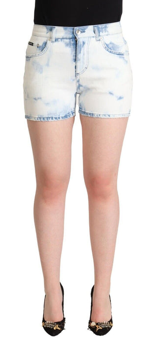 Dolce &amp; Gabbana Chic White Denim Mid-Waisted Shorts