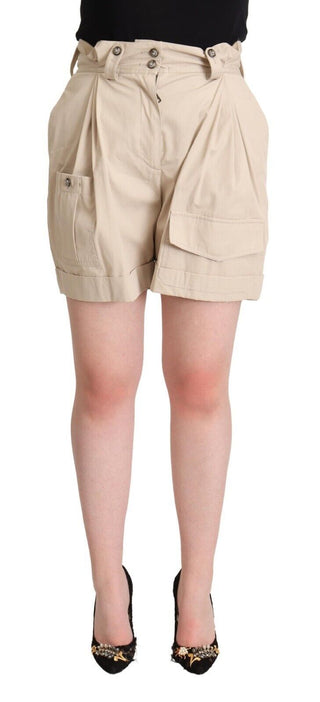 Dolce &amp; Gabbana High-Waisted Beige Cargo Shorts