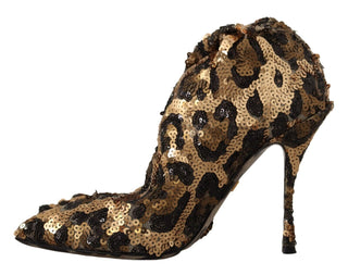 Dolce &amp; Gabbana Elegant Leopard Sequin Knee-High Boots