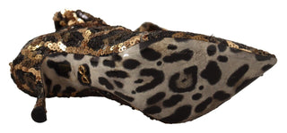 Dolce &amp; Gabbana Elegant Leopard Sequin Knee-High Boots